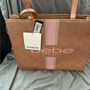 Bebe Tan and Pink Shoulder Bag